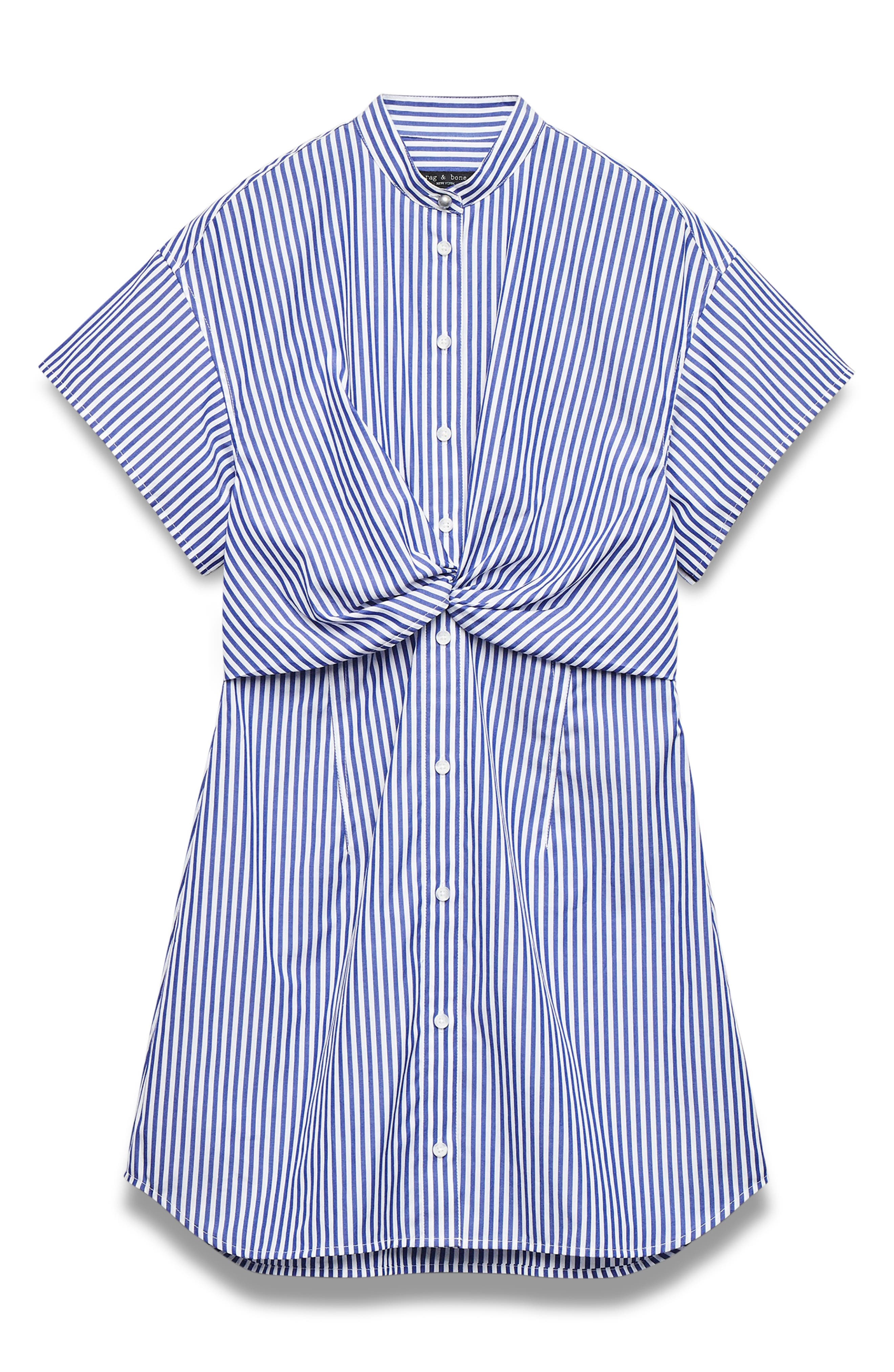 rag & bone Gretchen Stripe Poplin Shirtdress in Navy Stripe at Nordstrom - 3