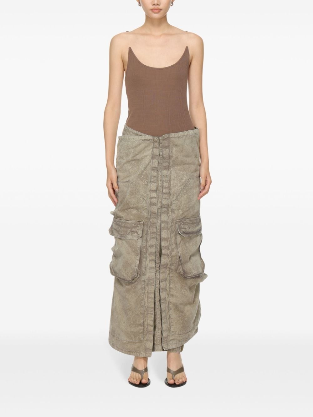 cargo-pocket midi skirt - 2