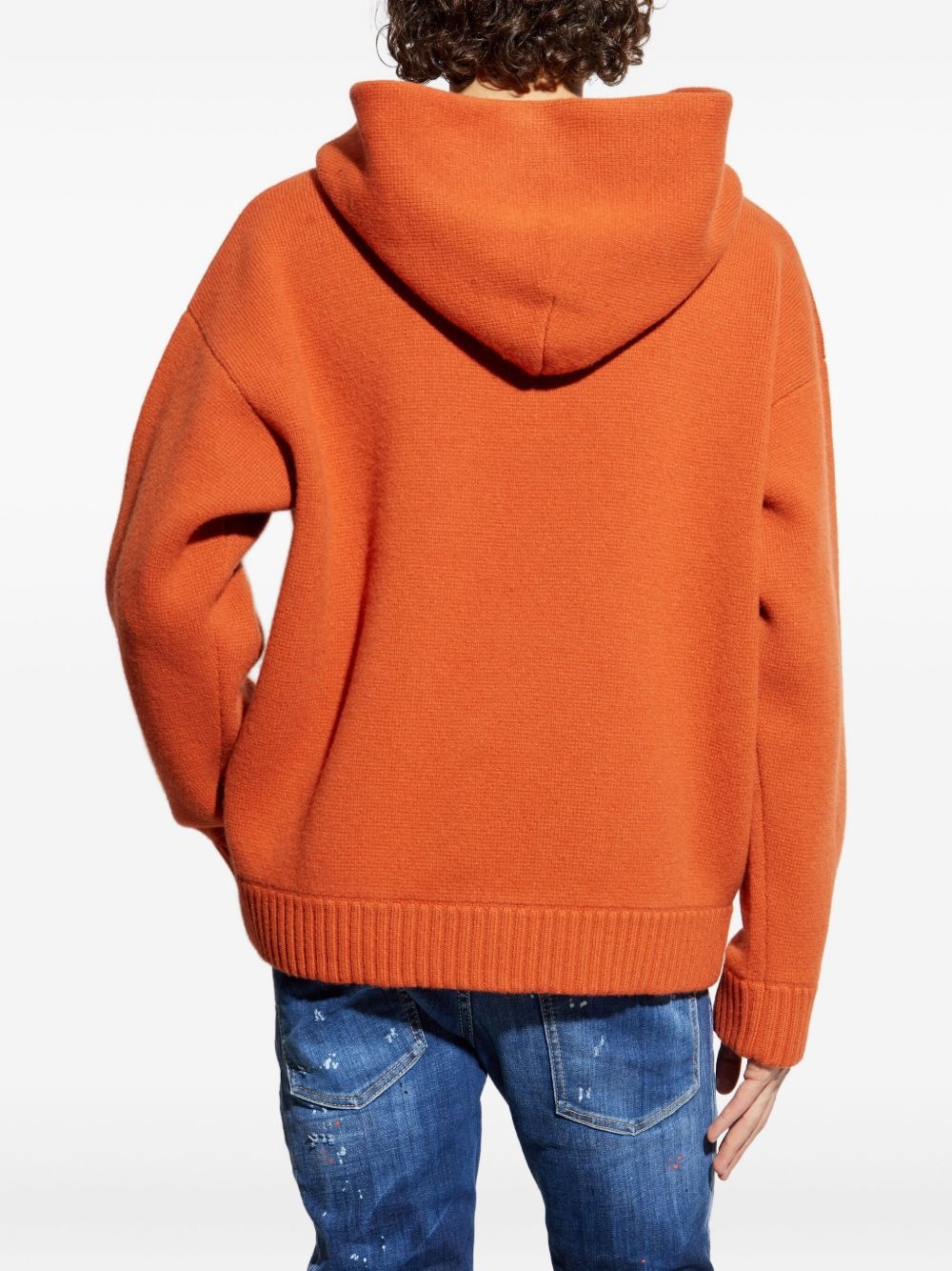 kangaroo-pocket hooded sweater - 4