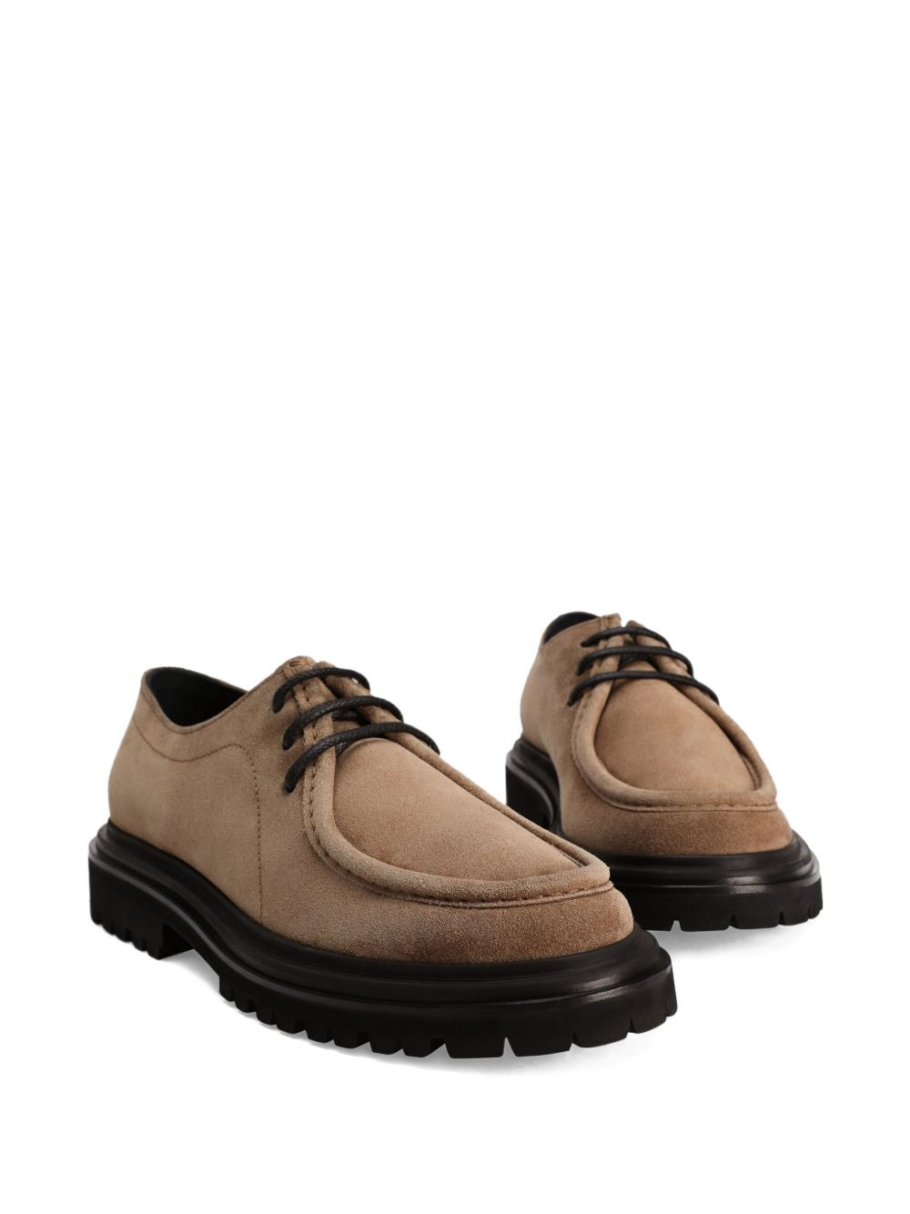 suede lace-up derby shoes - 4