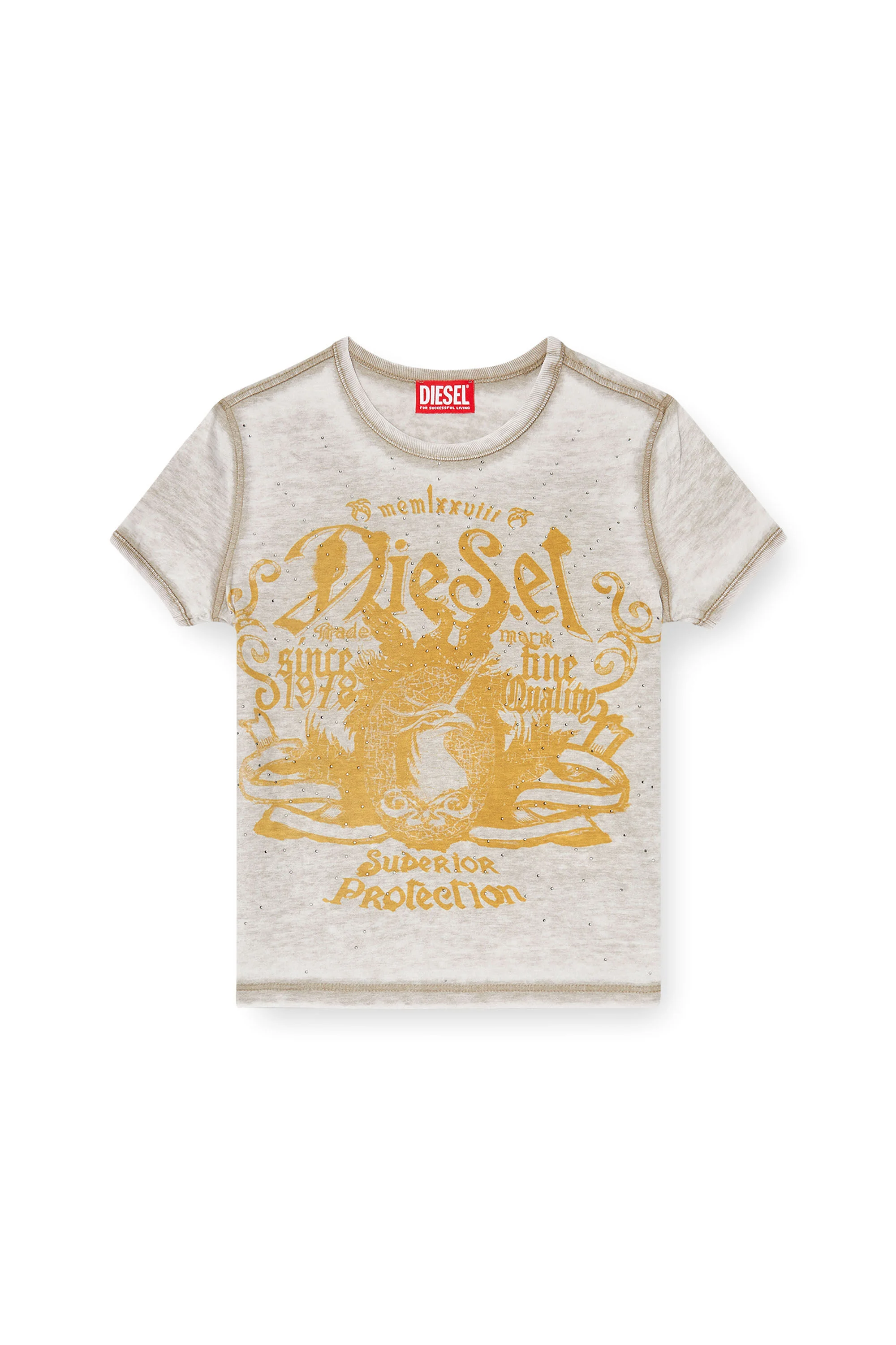 SLIM JERSEY T-SHIRT WITH PRINT AND STUDS - 1