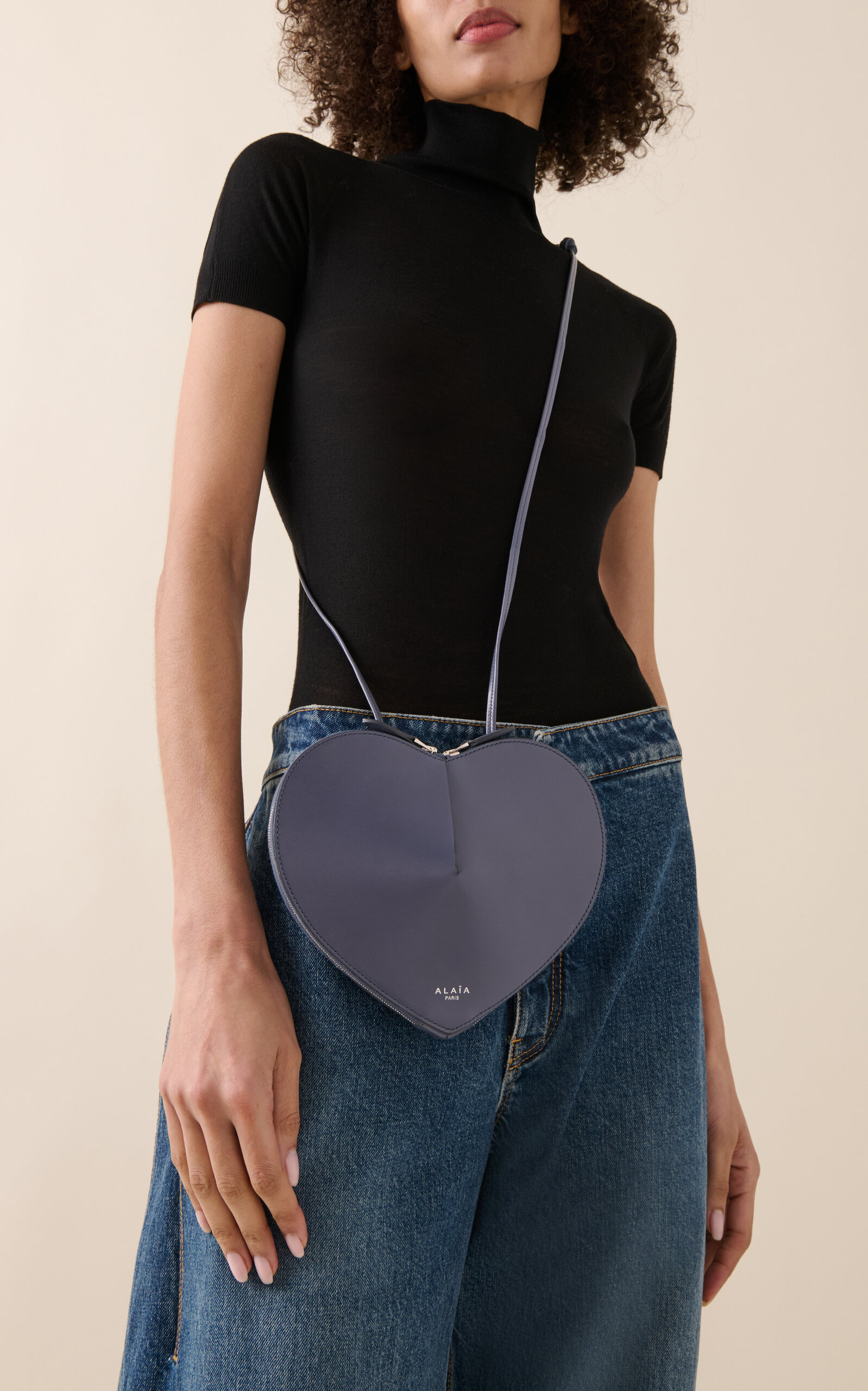 Le Coeur Leather Crossbody Bag blue - 2