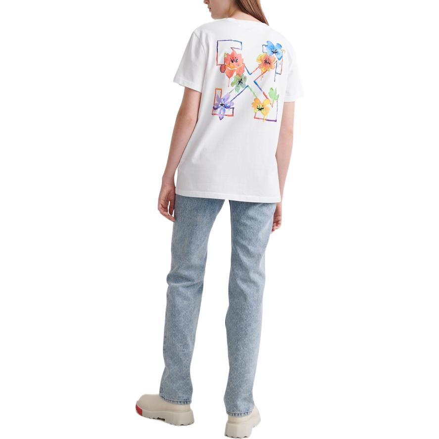 (WMNS) Off-White Floral Arrow Short Sleeve T-Shirt 'White' OWAA089S22JER0050184 - 3