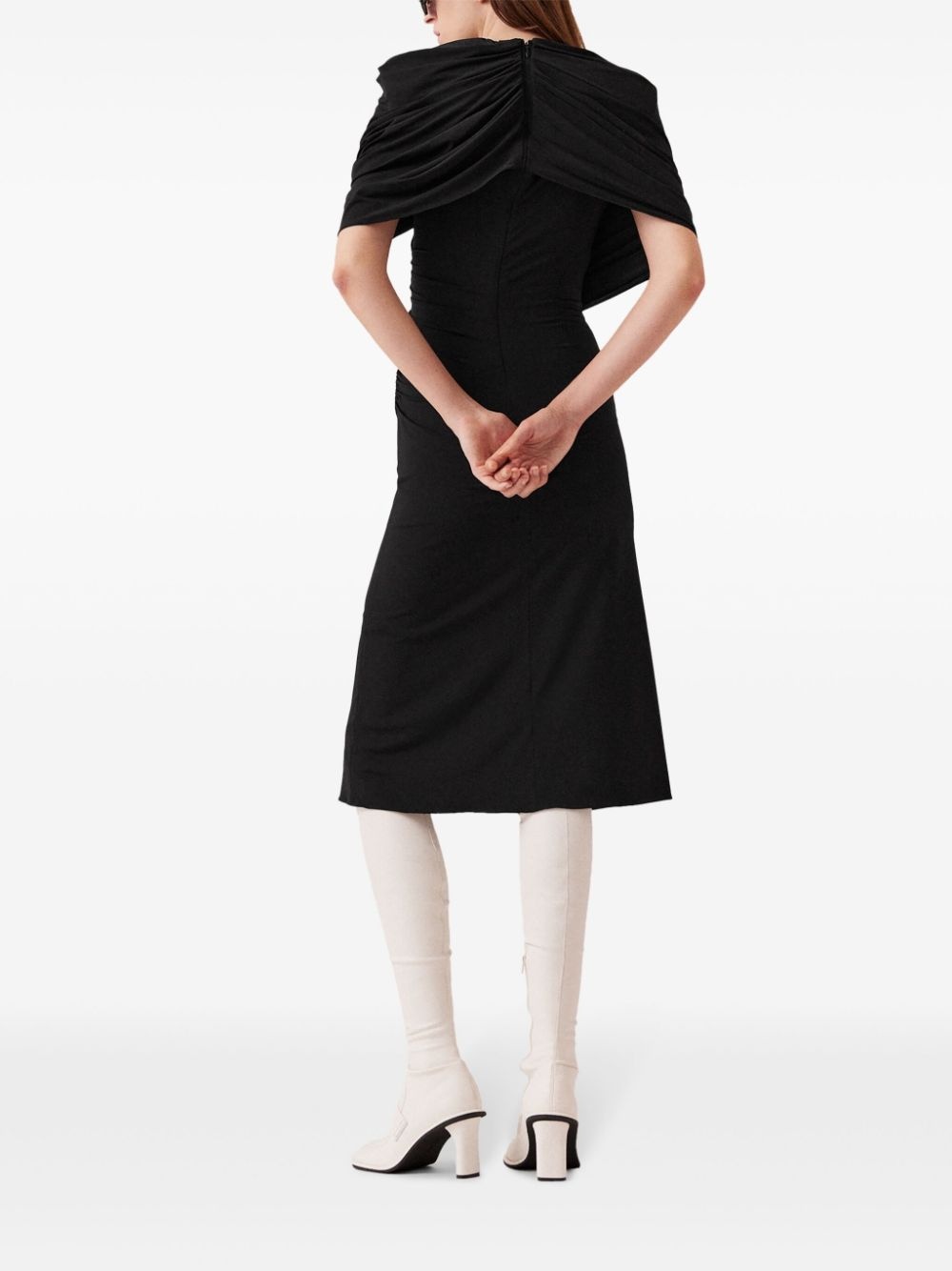 draped midi dress - 4