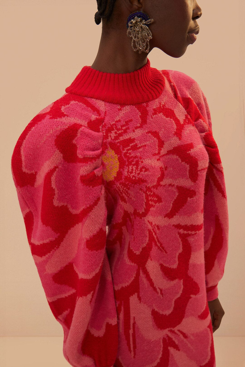 FARM RIO Bold Flower Knit Dress outlook