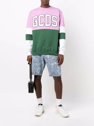 GCDS colour-block logo-print sweatshirt outlook