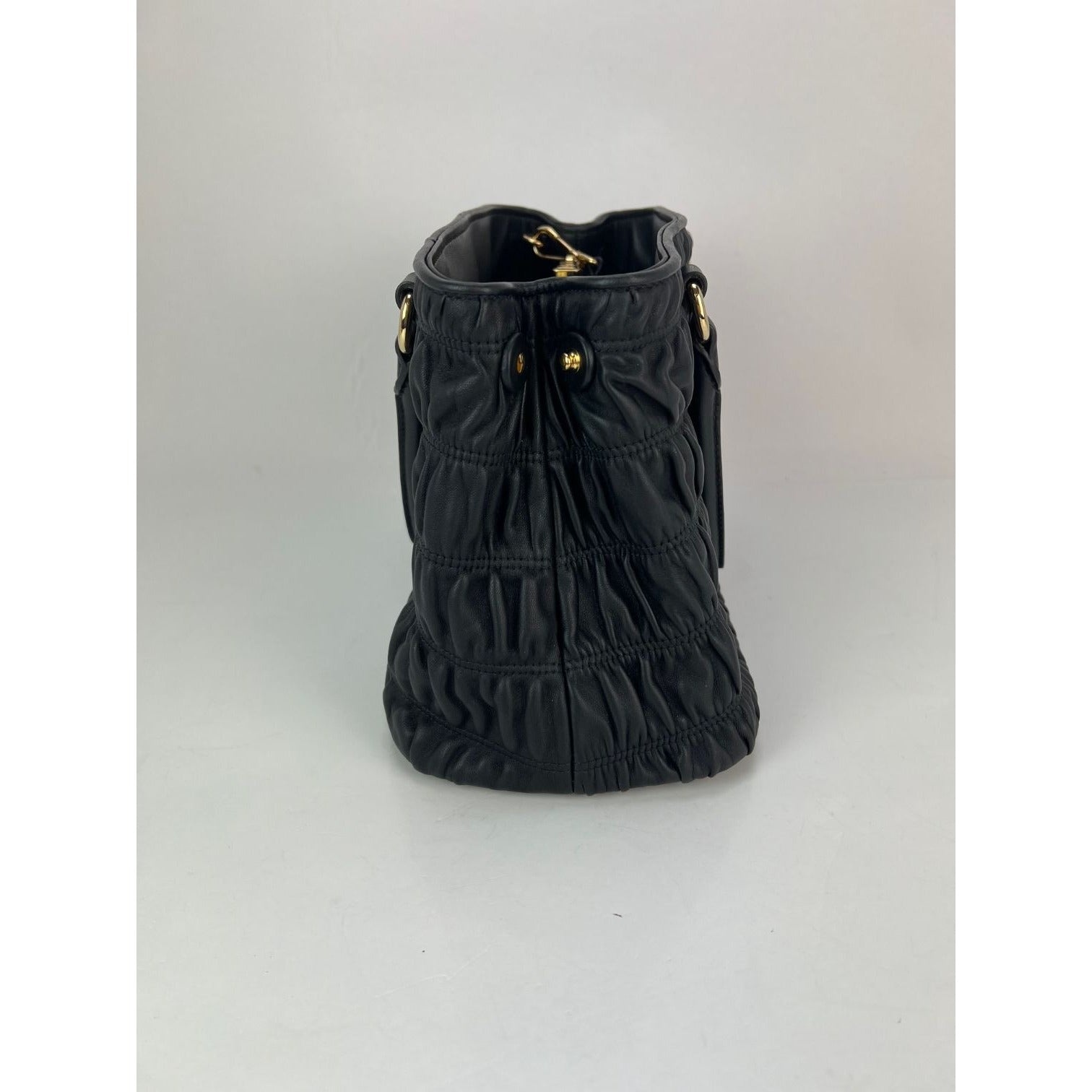 Prada Nappa Gaufre Black Leather Shoulder Crossbody Bag - 10