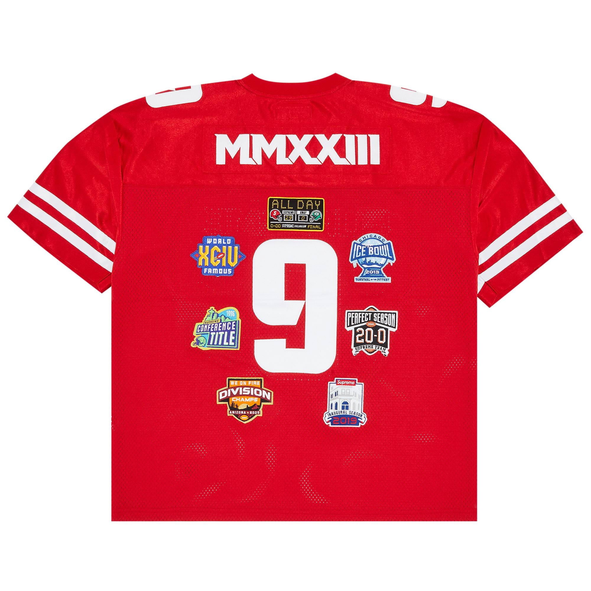 Supreme Supreme Championships Embroidered Football Jersey 'Red 
