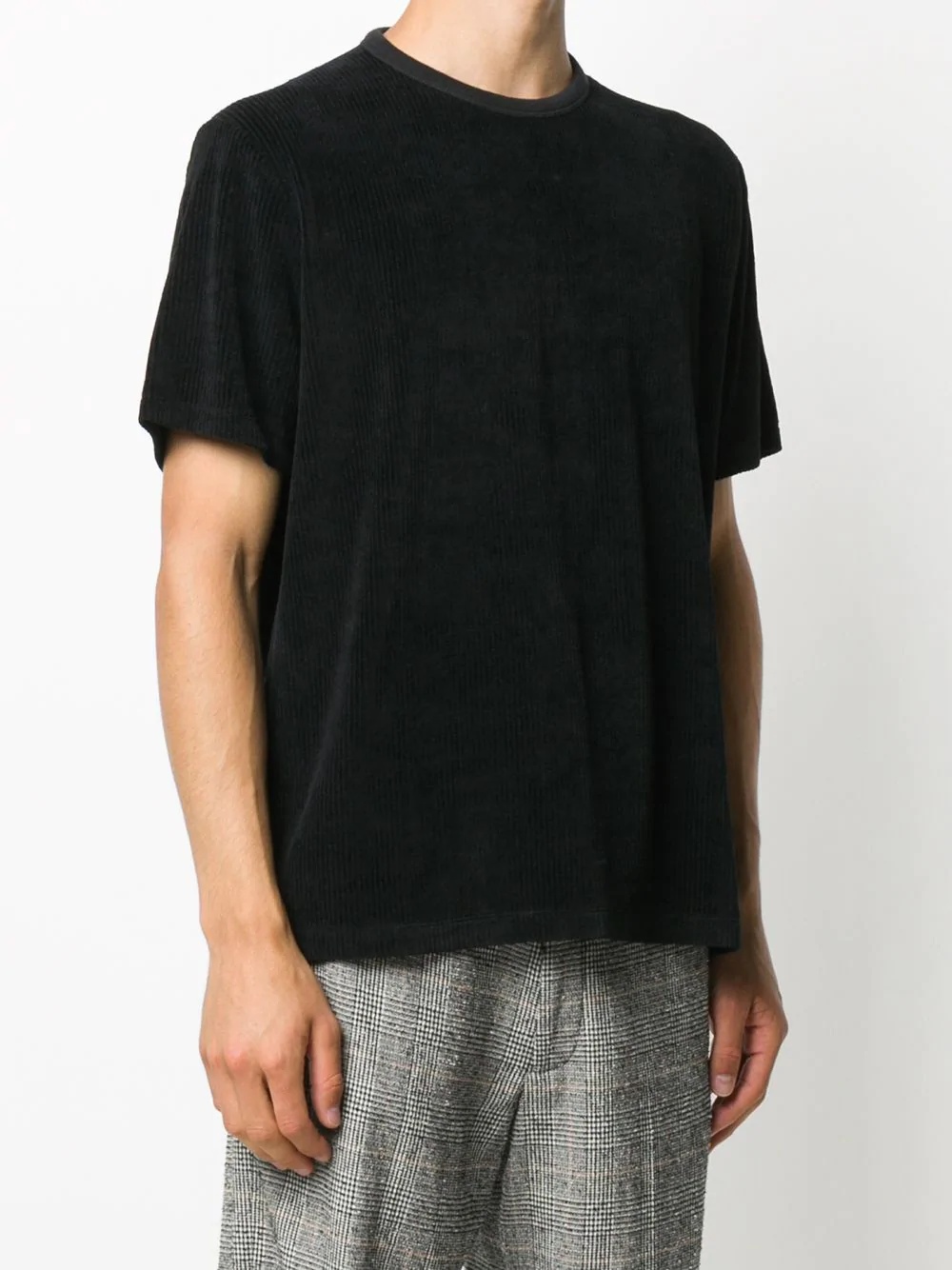 round neck corduroy T-shirt - 3