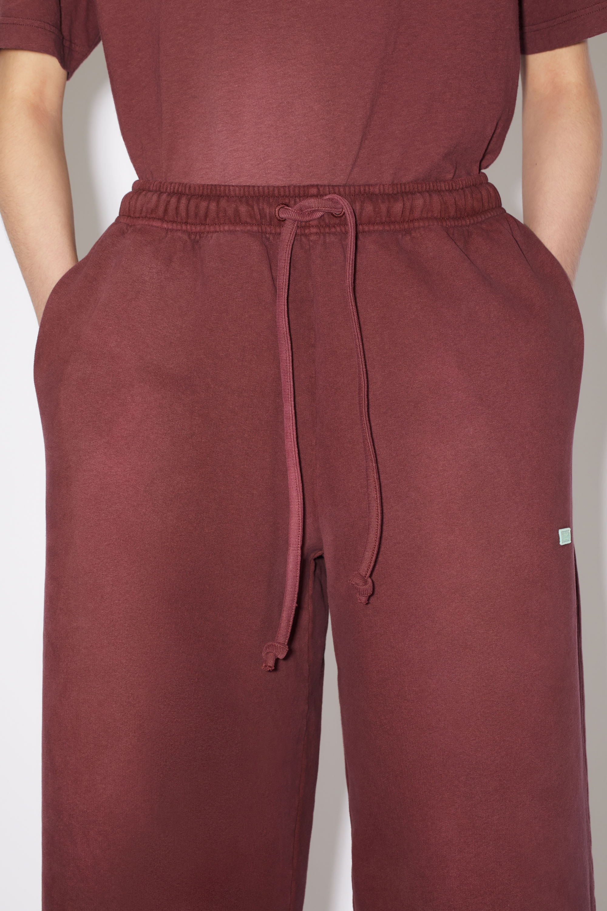 Fleece sweatpants - Wine red - 5