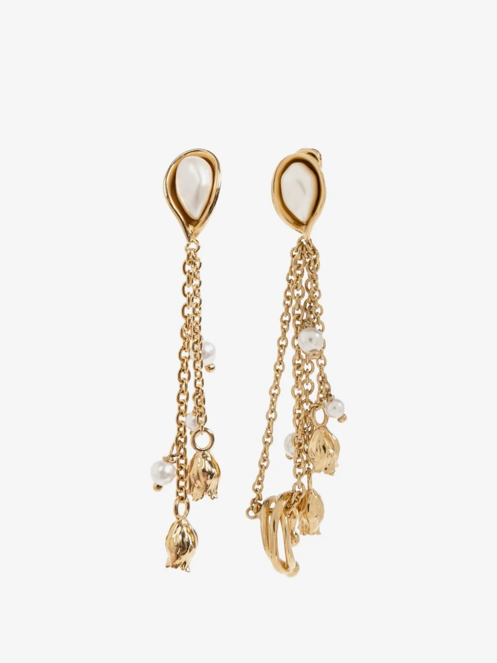 pearl-embellished drop earrings - 1