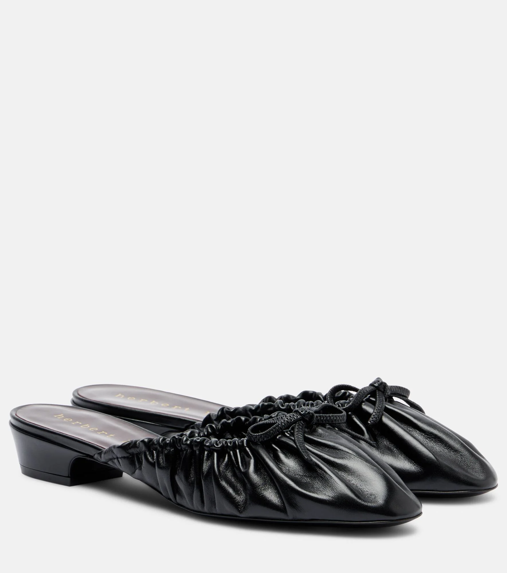 Gather Around ruched leather mules - 1