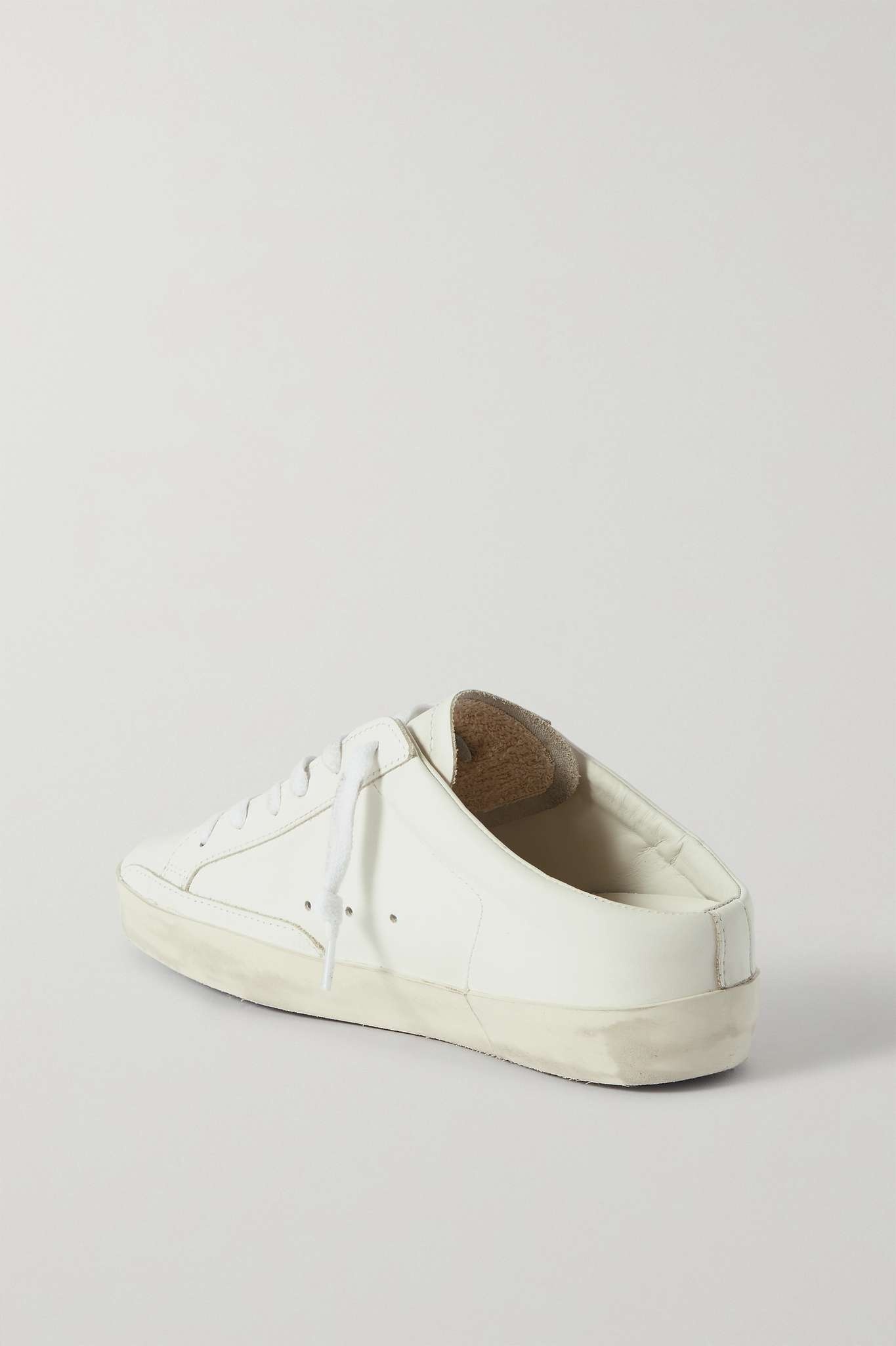 Superstar Sabot  faux pearl-embellished distressed leather slip-on sneakers - 3