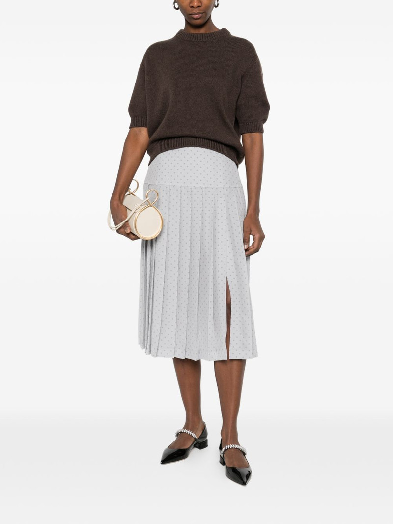 Alessandra Rich polka-dot pleated midi skirt outlook
