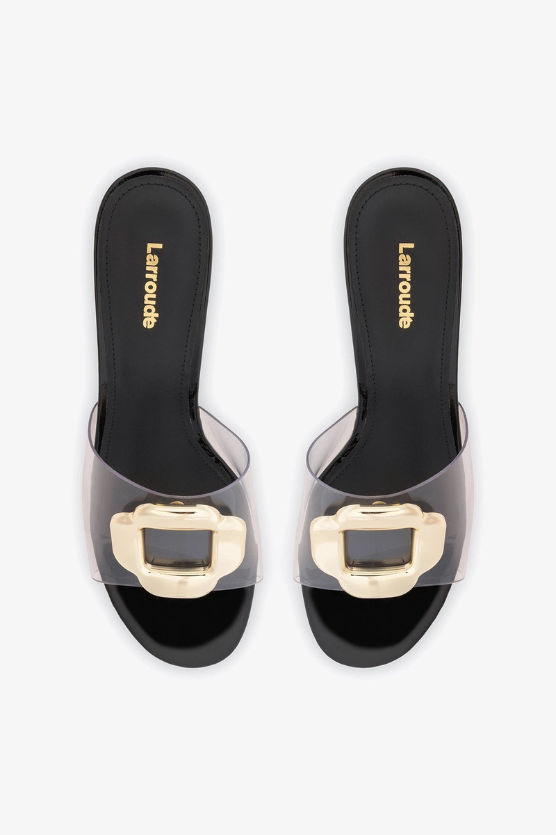 Margherita Clear Mule Black Patent Leather 6