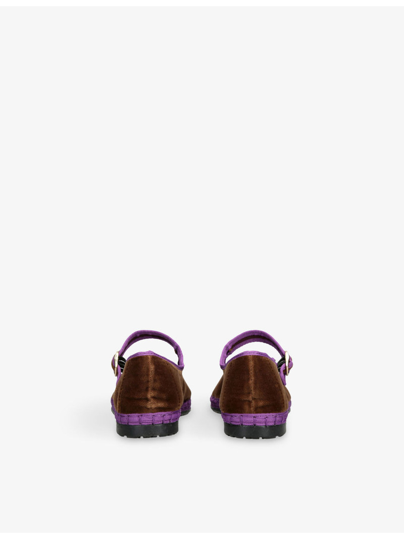 FLABELUS Archer Velvet Mary-Jane Flats outlook