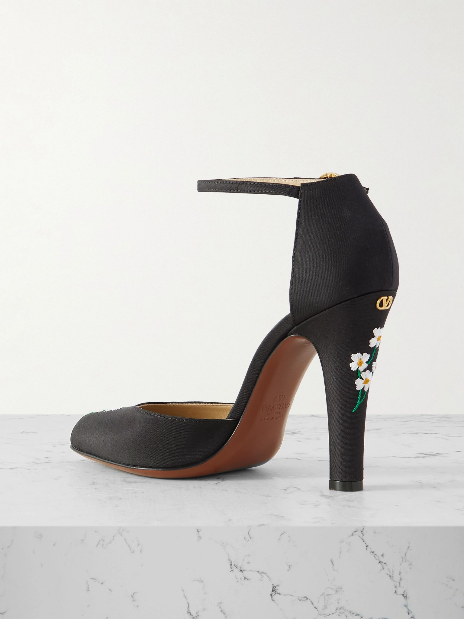 Dolly 105 embroidered shantung pumps Black - 3