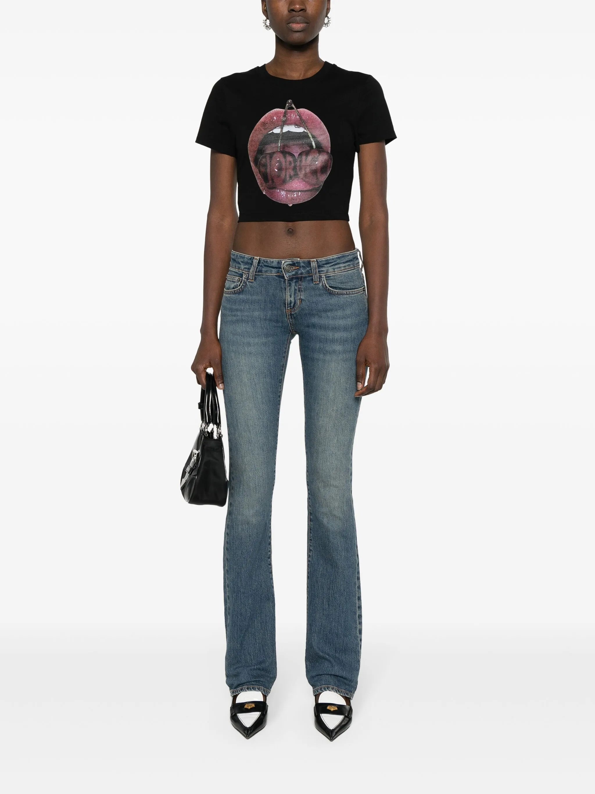 Fiorucci Graphic-print Cropped T-shirt - 5
