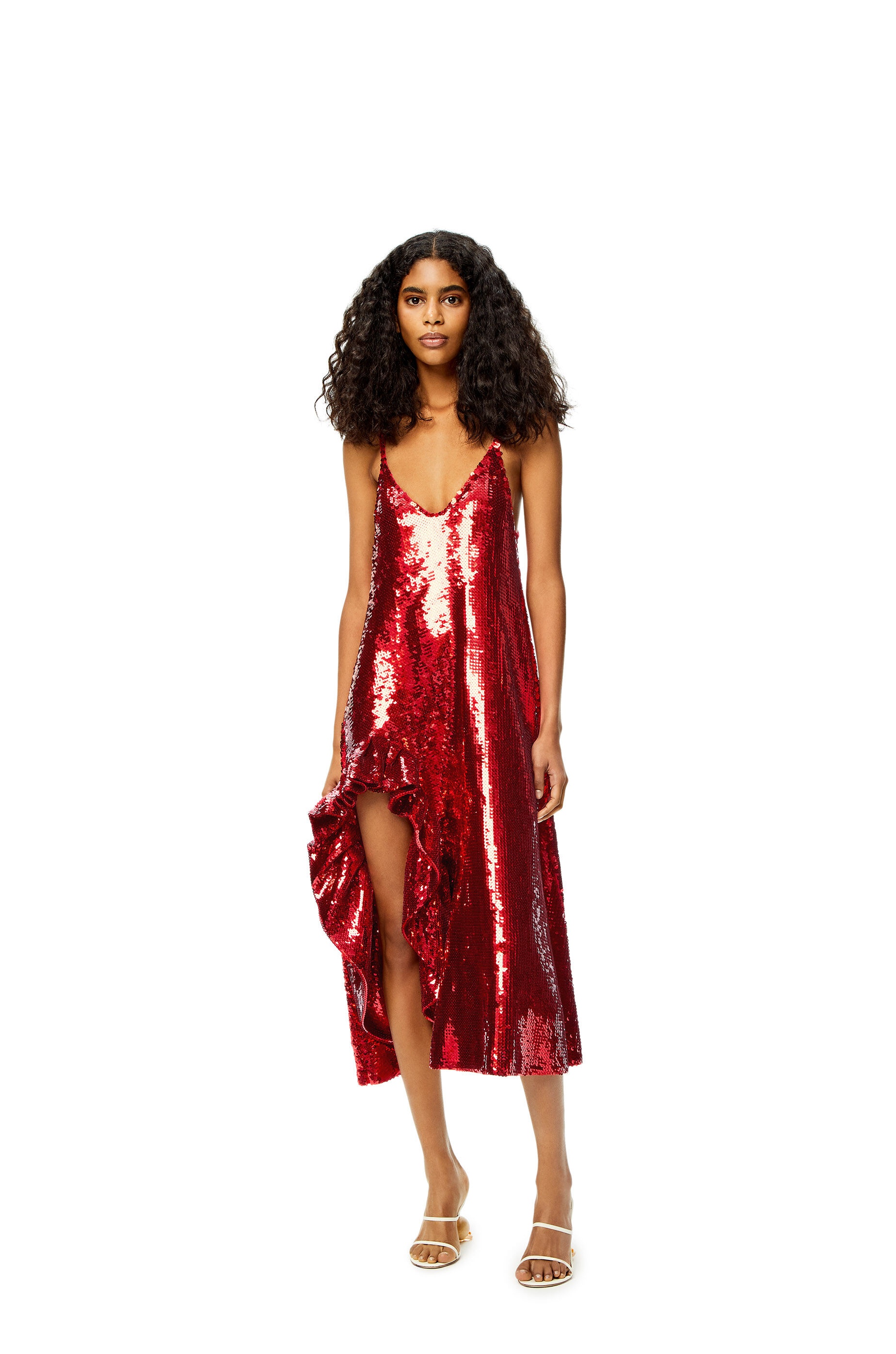 Sequin ruffle dress in wool - 2