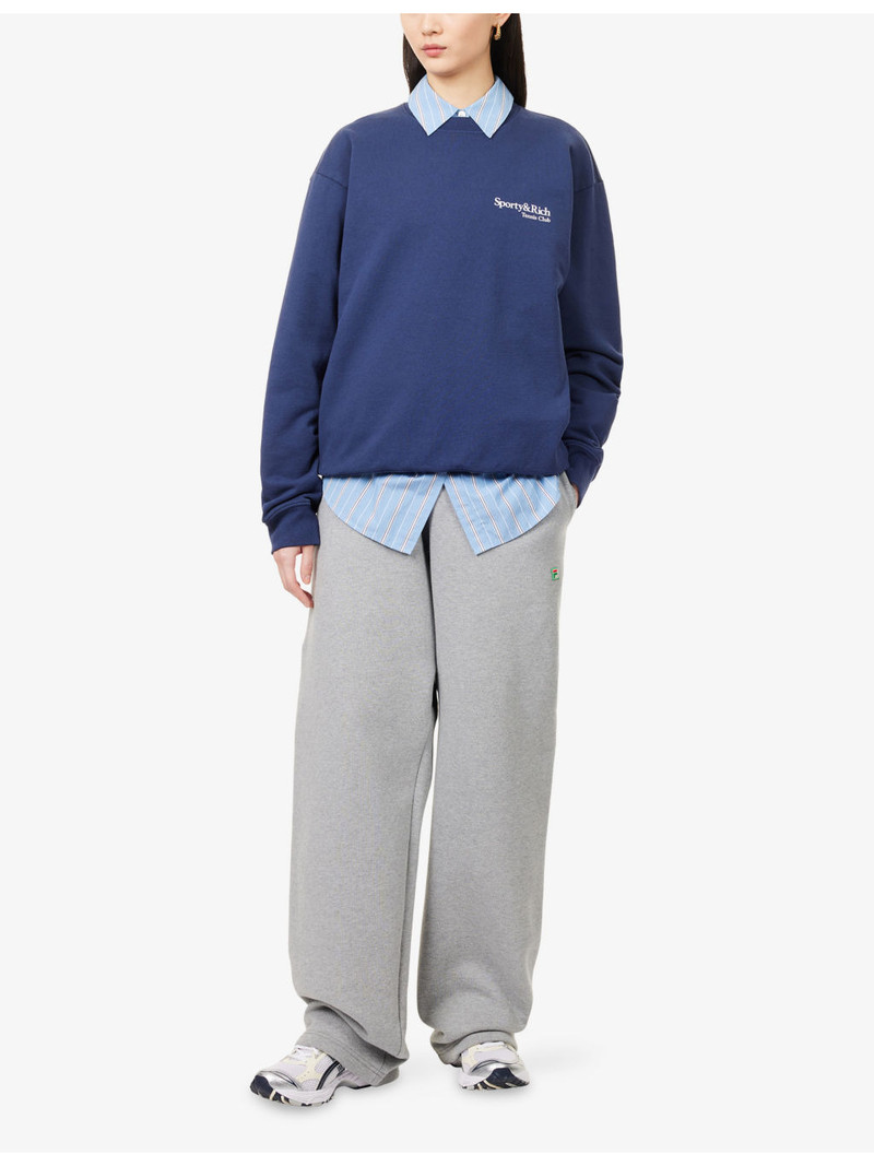 Sporty & Rich Play Tennis Round-Neck Cotton-Jersey Sweatshirt outlook