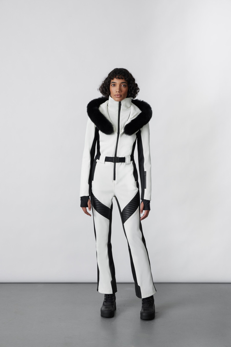 ELLE-Z Techno fleece ski suit with removable hood and fur trim 8