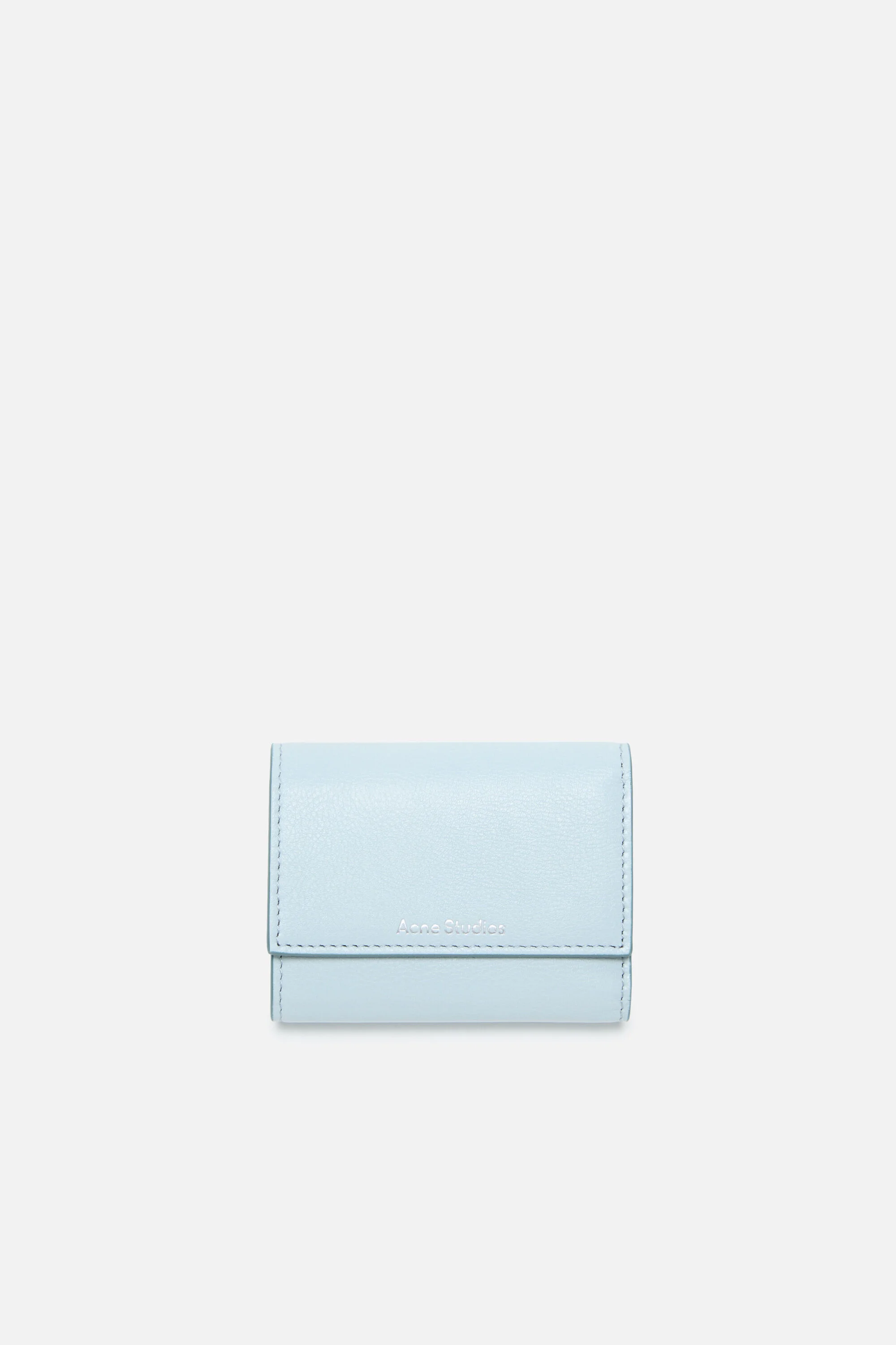 Leather trifold wallet - Dusty blue - 1