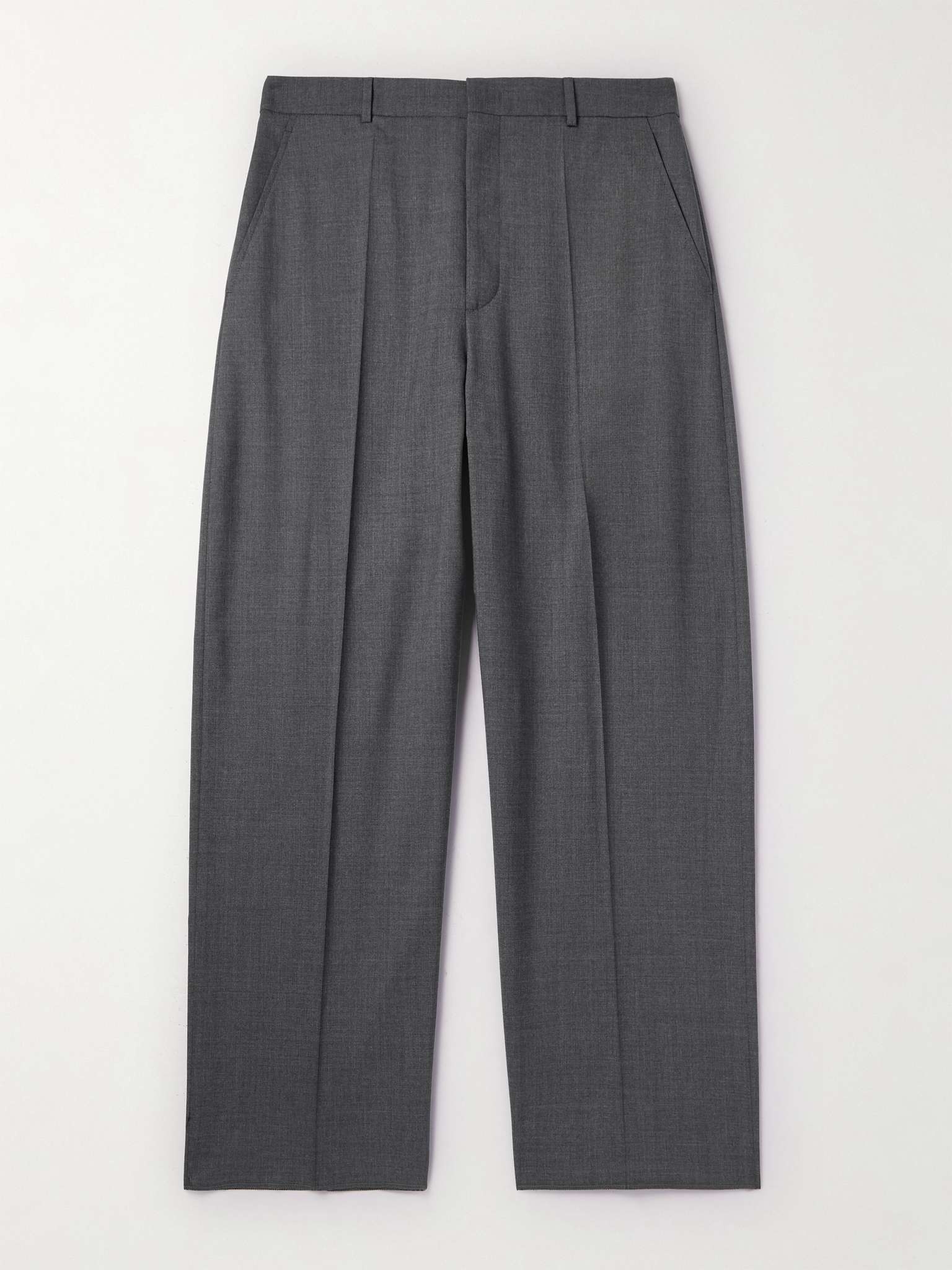 Straight-Leg Cropped Wool Trousers - 1