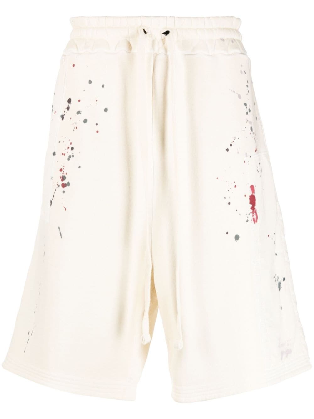 Studio paint-splatter cotton track shorts - 1