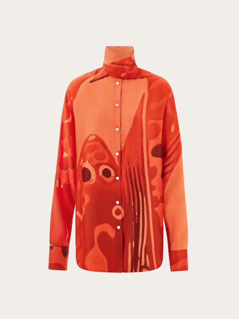 Silk shirt with sash detail 1