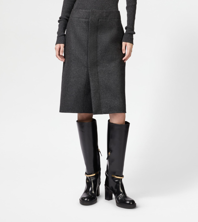SKIRT IN DOUBLE CASHMERE - GREY 3