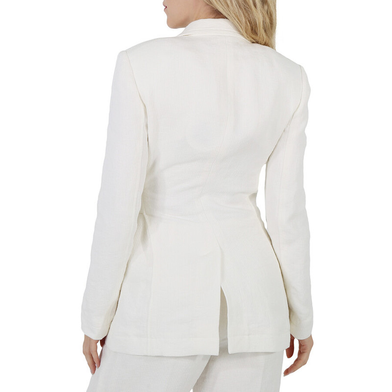 Chloe Ladies Iconic Milk Tie-Closure Tailored Linen Jacket 5