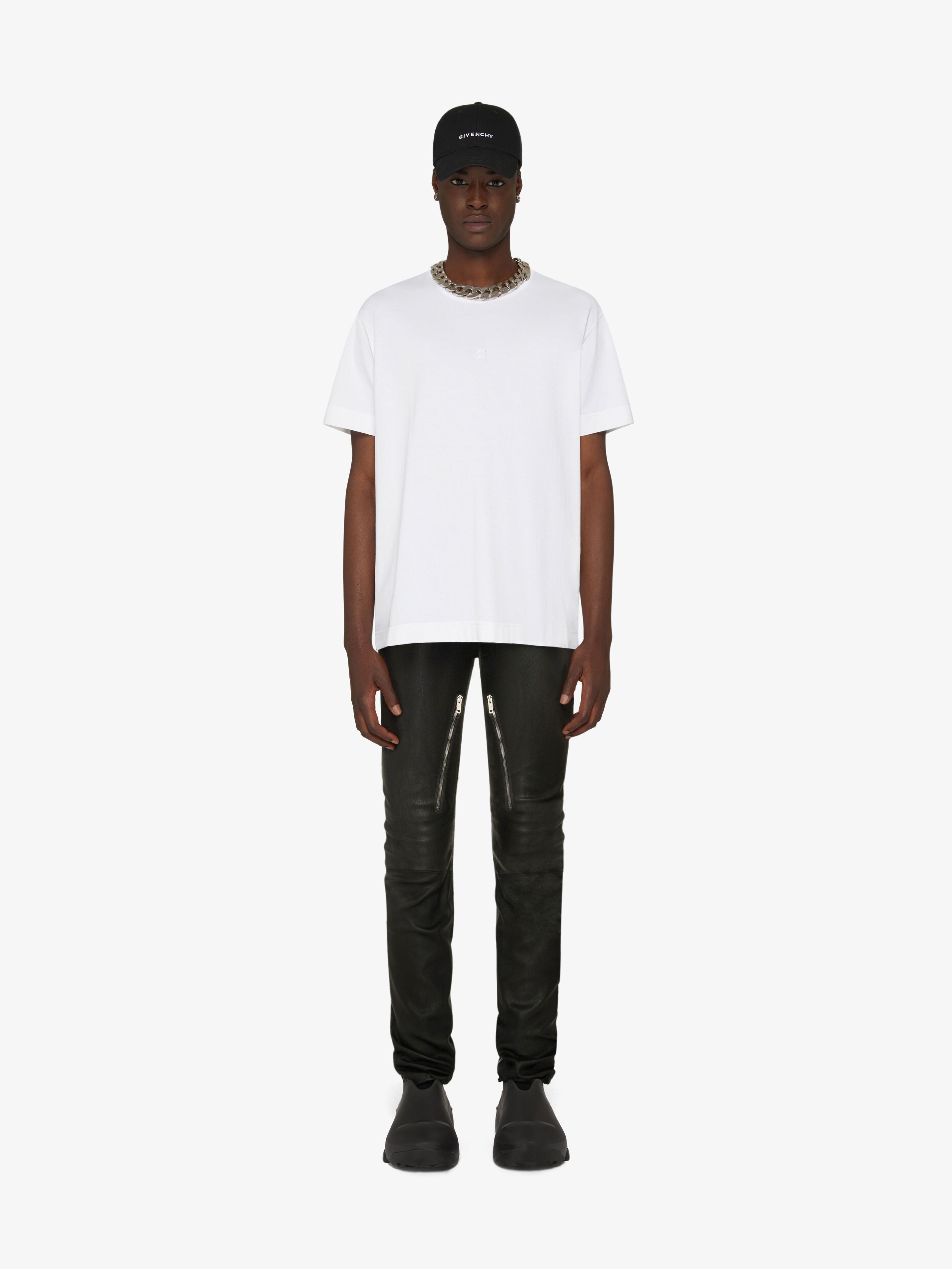 PANTS IN LEATHER WITH ZIPS - 2
