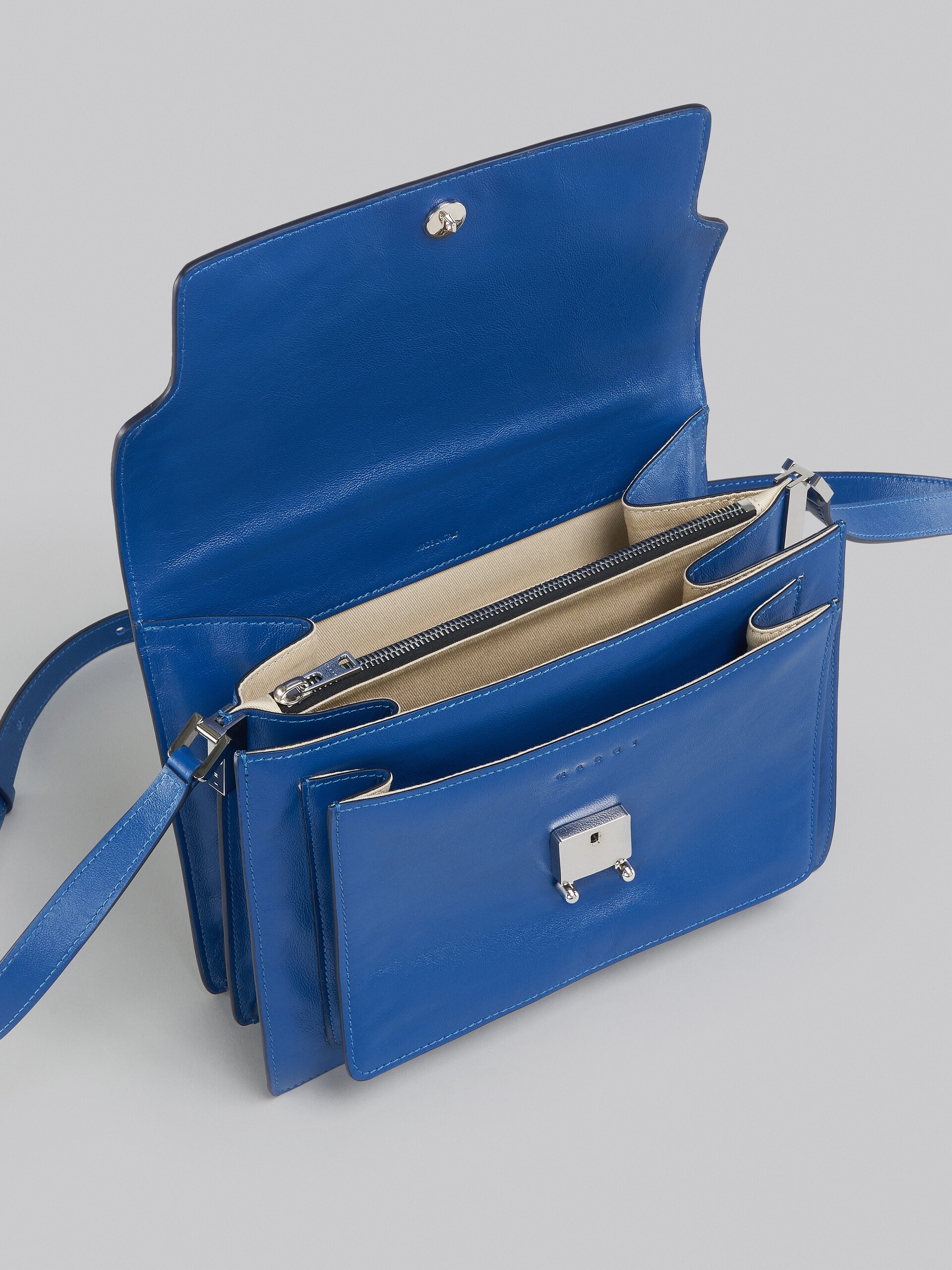 TRUNK SOFT LARGE BAG IN BLUE LEATHER - 4