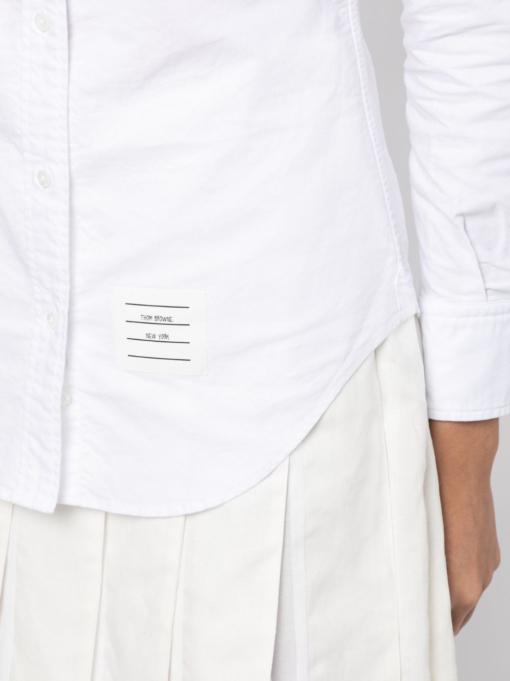 logo-appliqué cotton shirt - 5