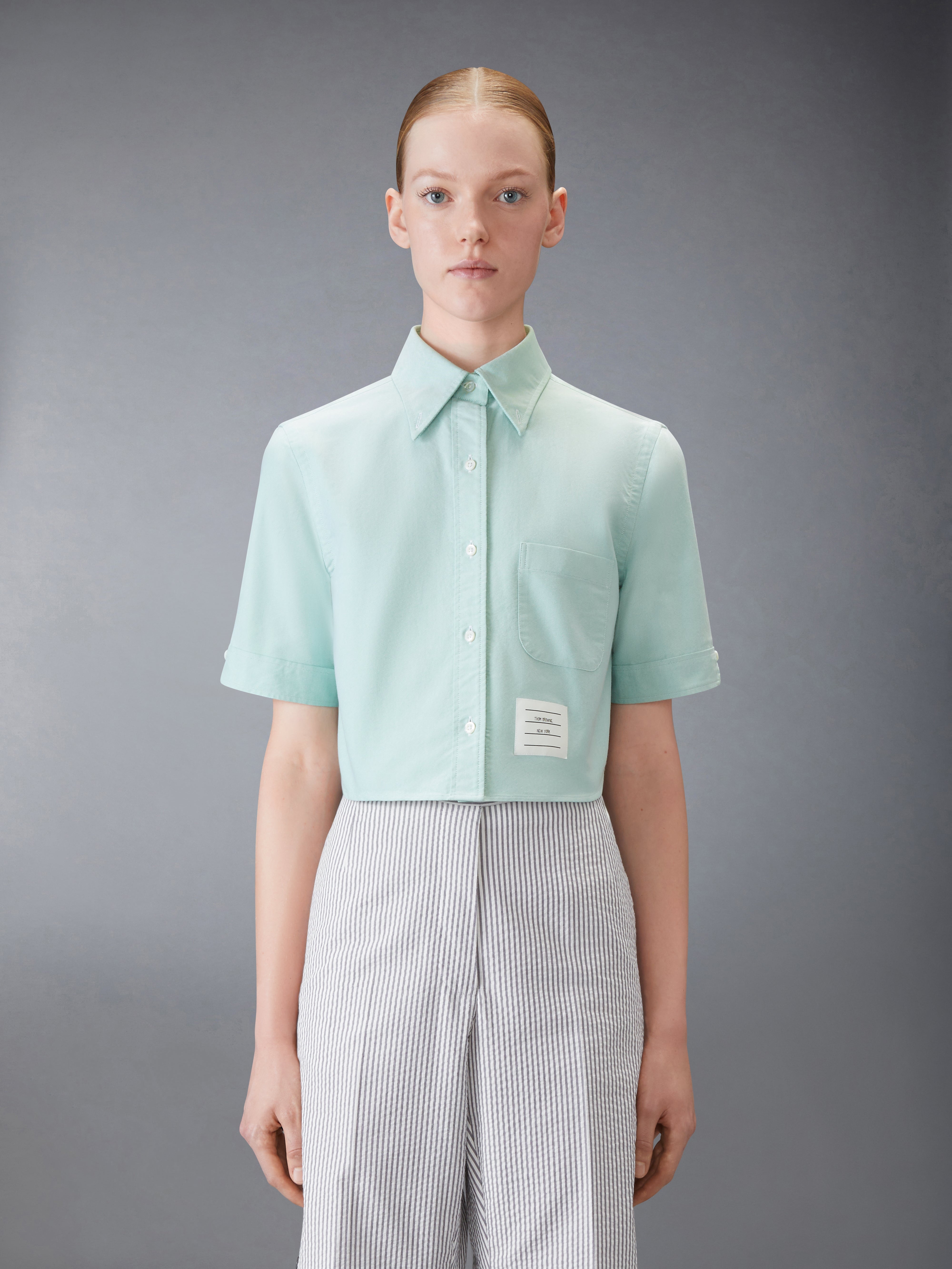 OXFORD CROPPED SHORT SLEEVE SHIRT - 2