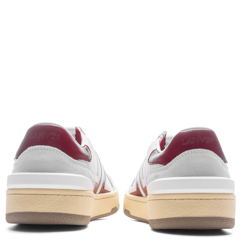 Lanvin CLAY LOW TOP - WHITE/BURGUNDY outlook