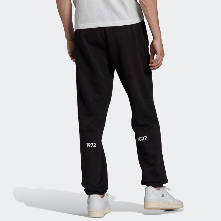 Men's adidas originals Solid Color Printing Sports Pants/Trousers/Joggers Black HC7132 - 3