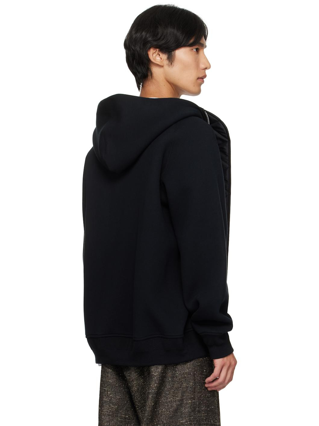 Black Sponge Sweat Hoodie - 3