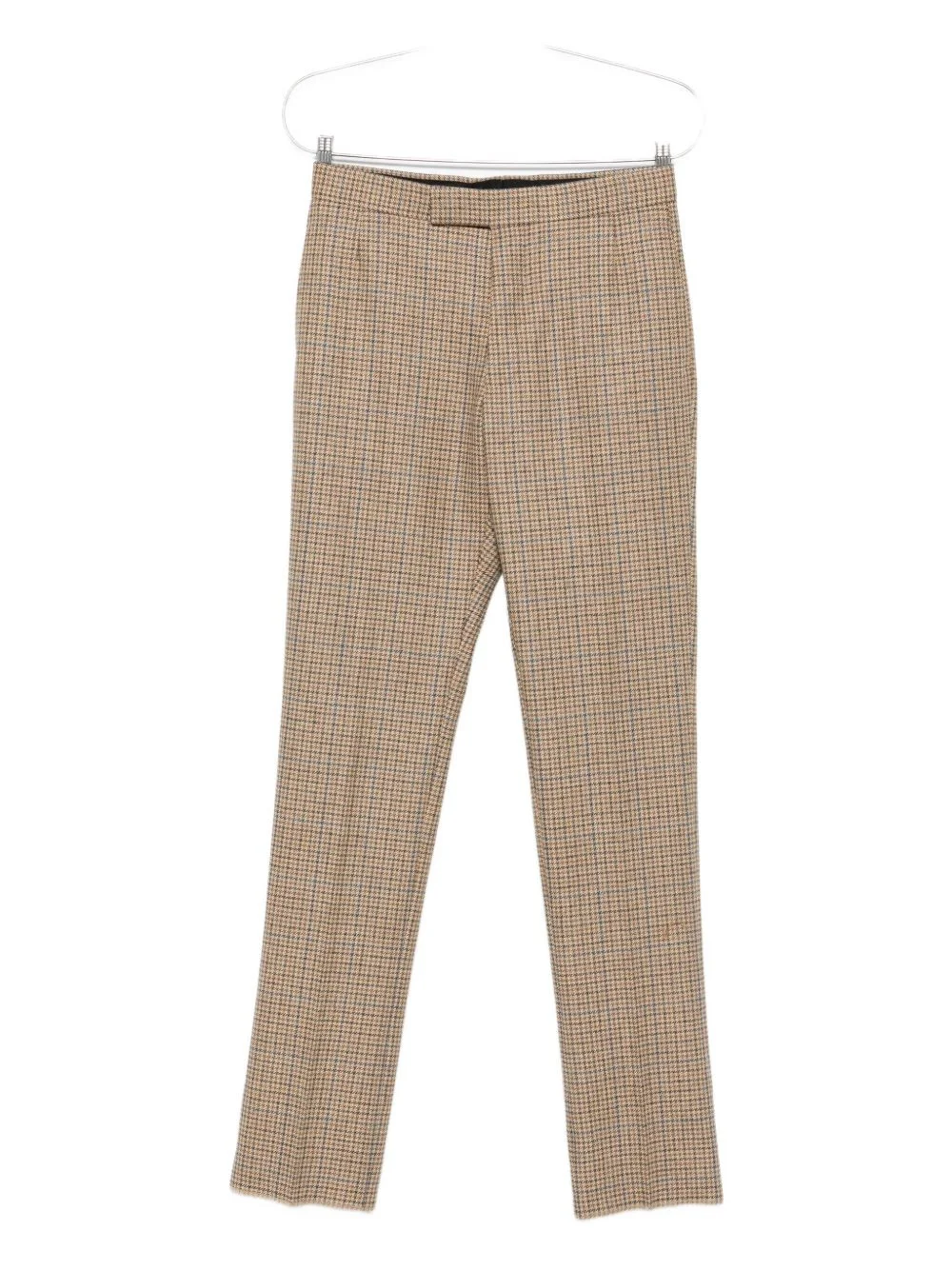 checked straight-leg trousers - 1