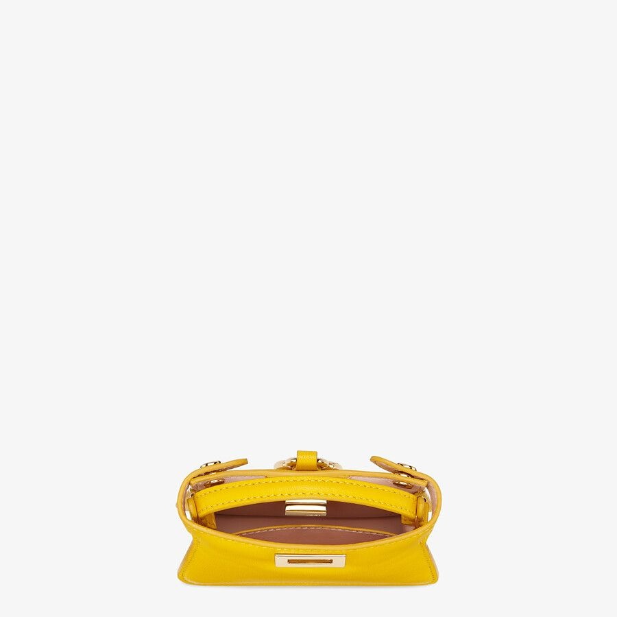 Yellow nappa leather charm - 3