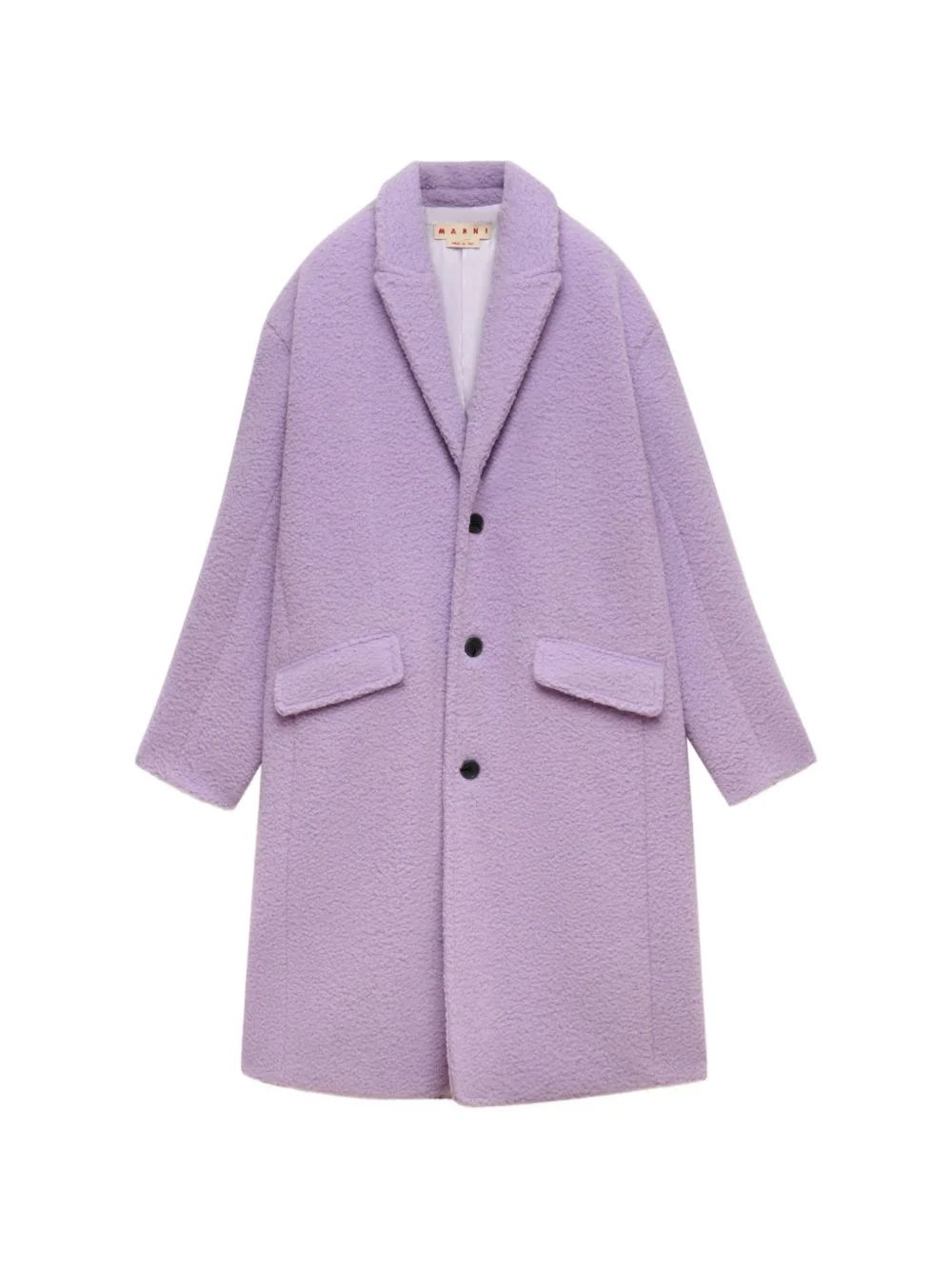 purple wool-mohair teddy oversized coat - 1
