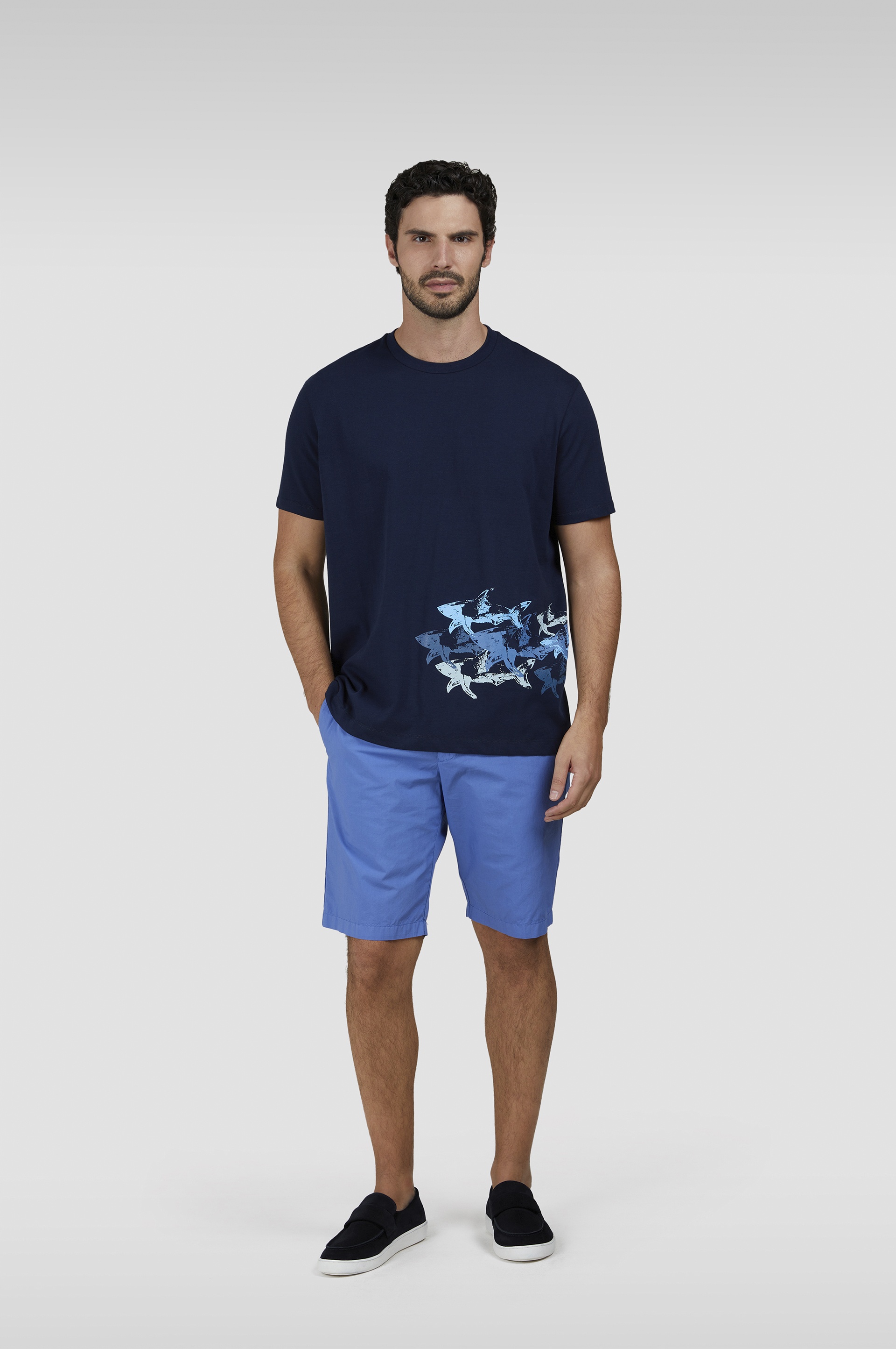 ULTRALIGHT POPLIN COTTON BERMUDA WITH DRAWSTRING - 2