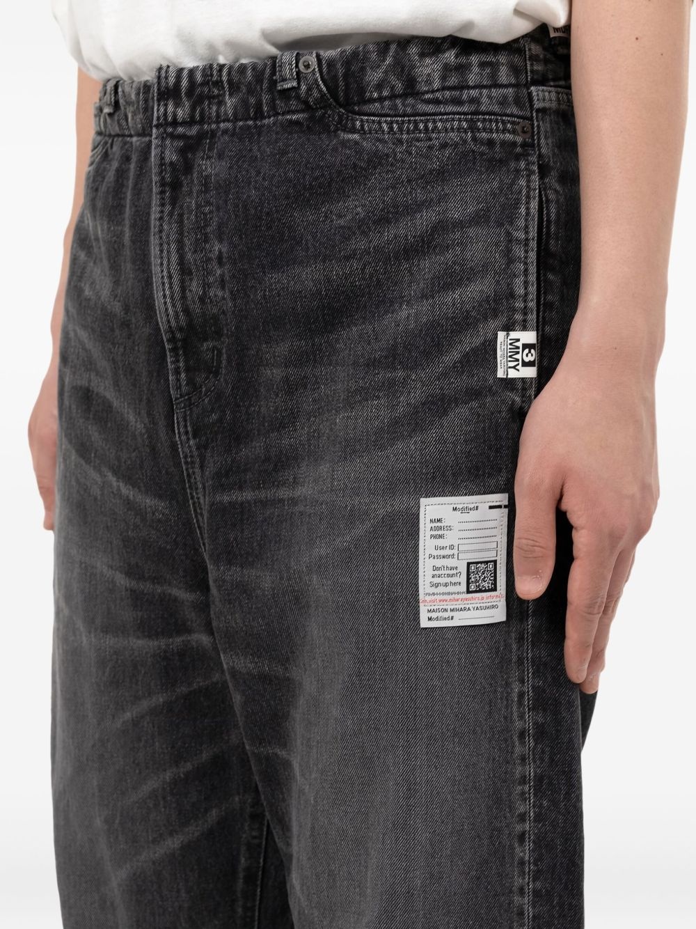 elastic-waist patch-pocket jeans - 5