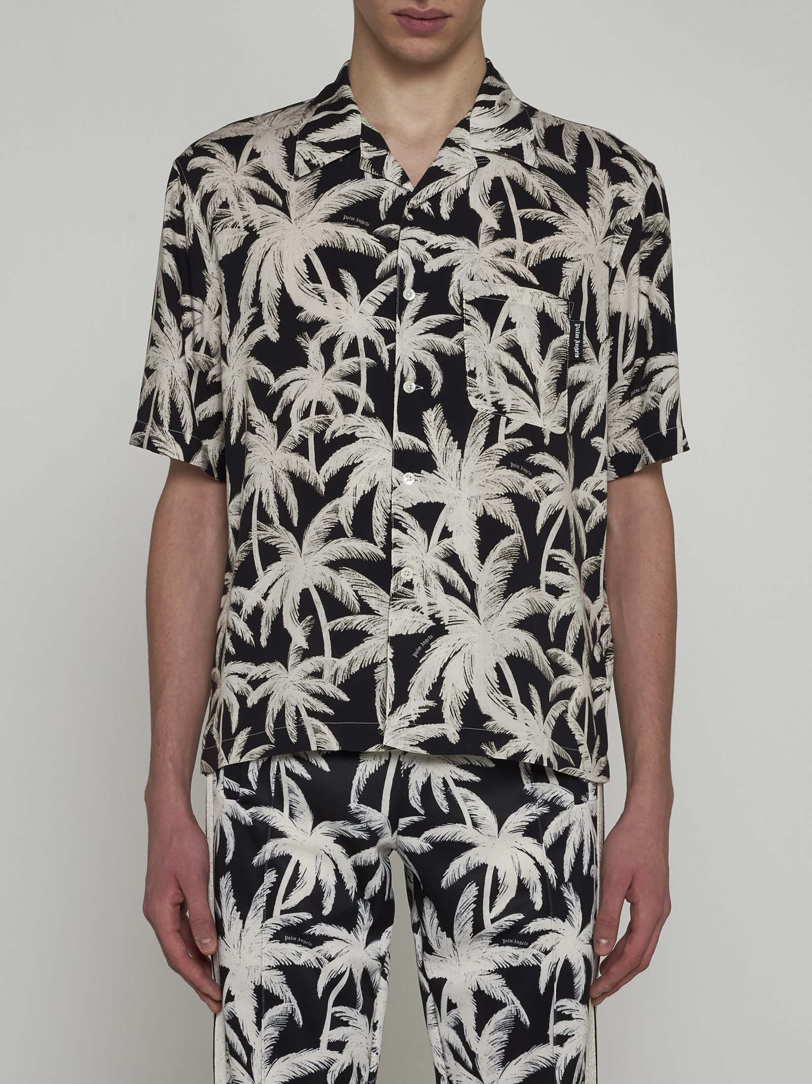 All-over Palms print viscose shirt - 3