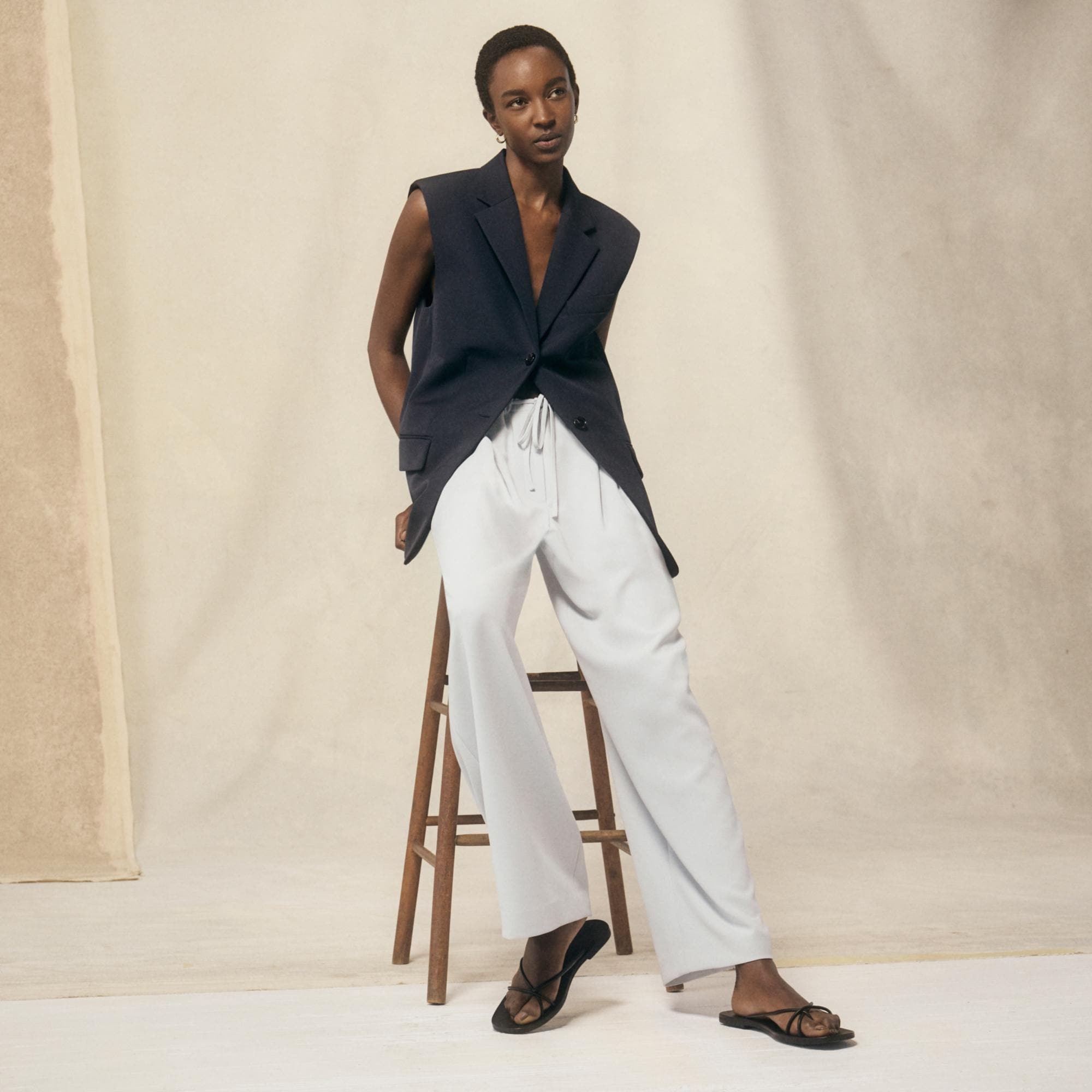 Pleated Pull-On Pant in Admiral Crepe - 7