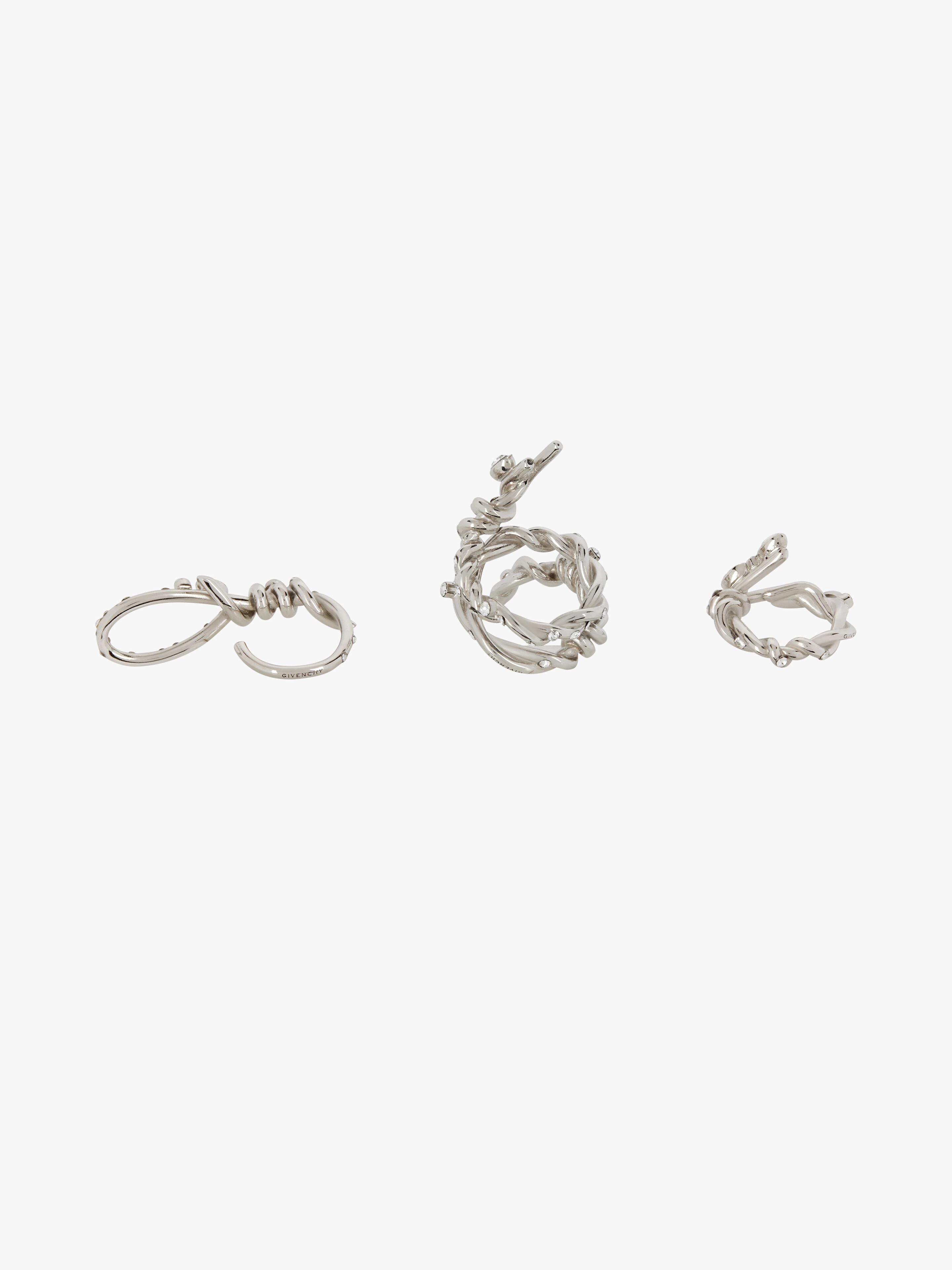 TWISTED RING SET IN METAL WITH CRYSTALS - 2