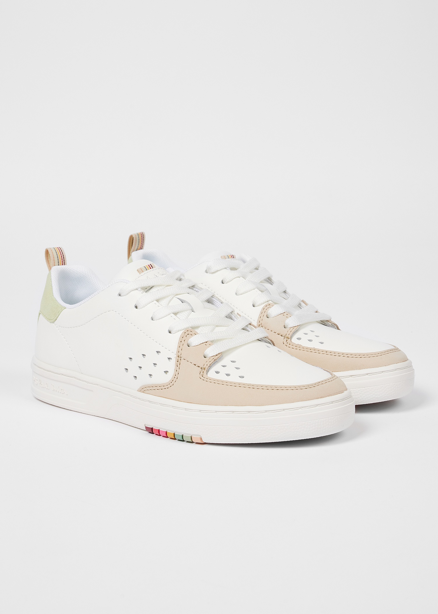 Women's White Contrast-Panel 'Cosmo' Trainers - 2