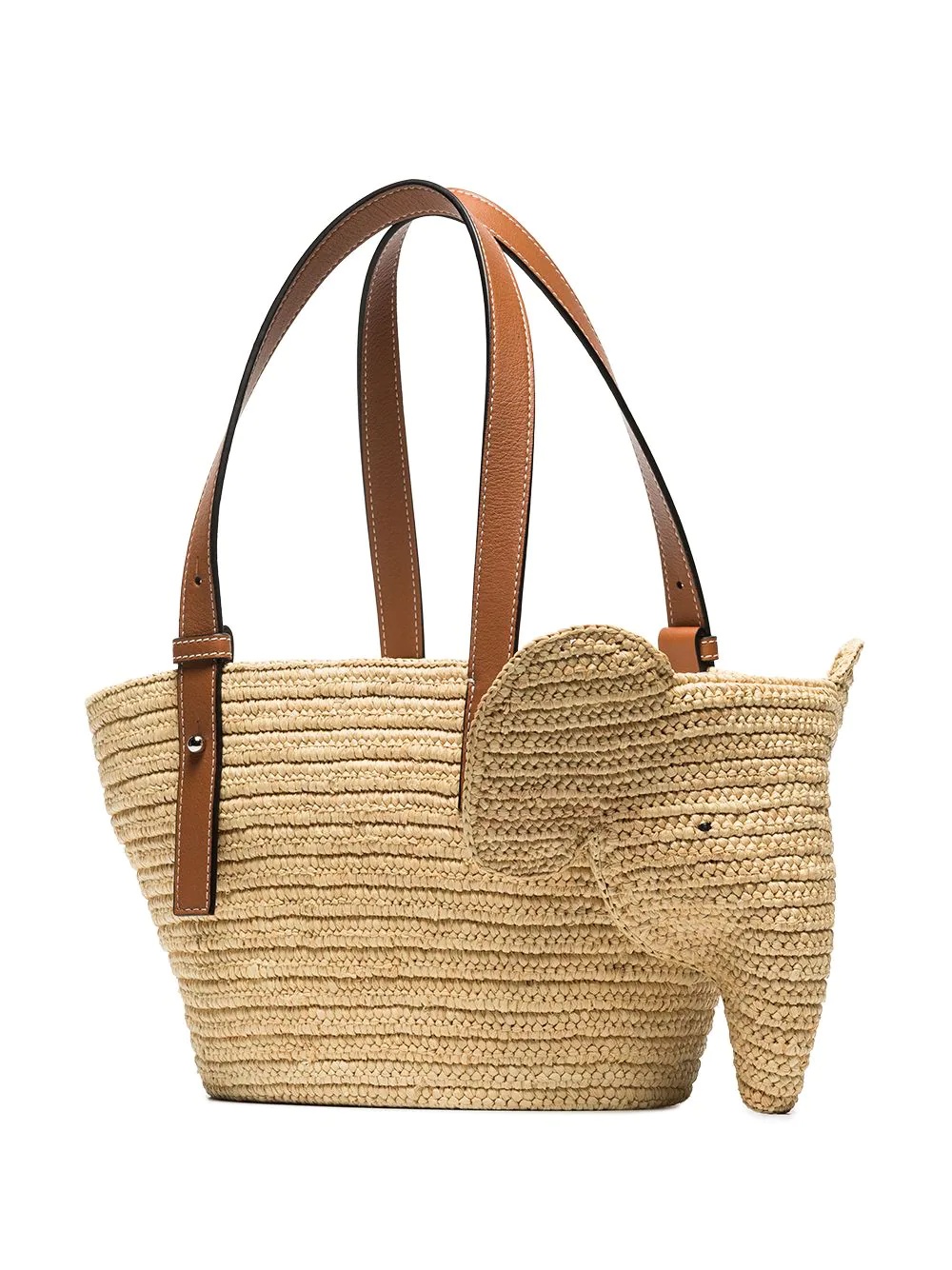 Elephant raffia tote bag - 3