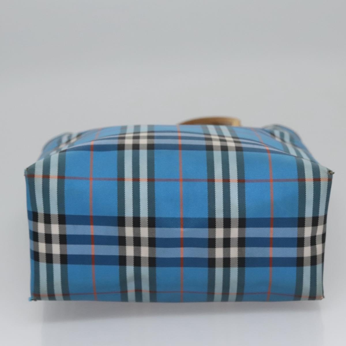 Burberry Nova Check Hand Bag Nylon Blue - 5