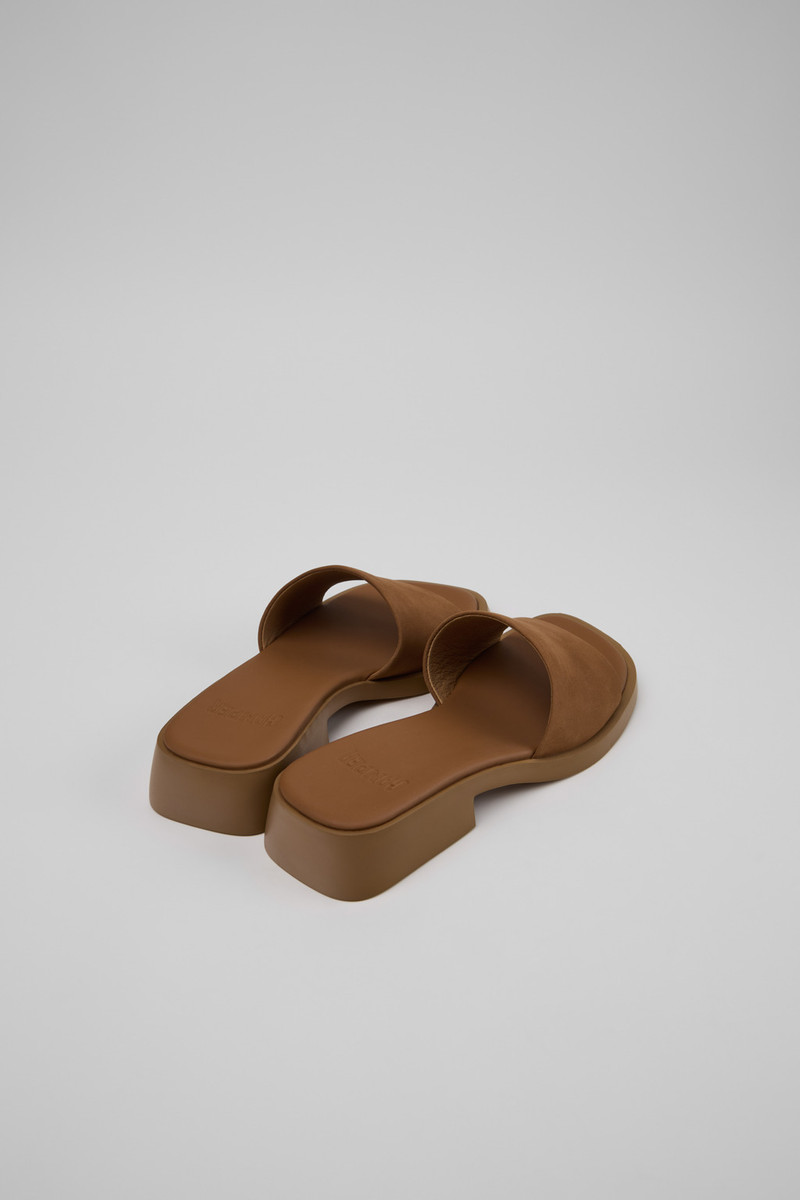 CAMPERLAB Brown Nubuck Leather Sandals for Women. outlook
